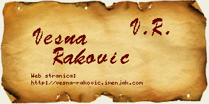 Vesna Raković vizit kartica